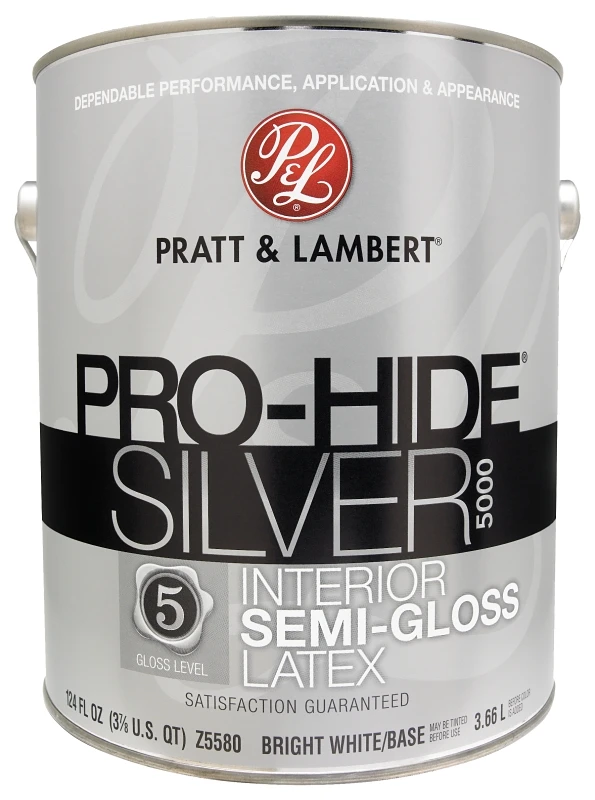 Pro-hide Silver 5000 Semi-gloss Bright White Paint 1 Gallon