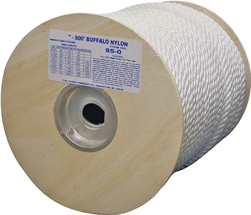 1/2 Inch X 300 Feet Twisted Nylon Rope - High Strength, Abrasion Resistant