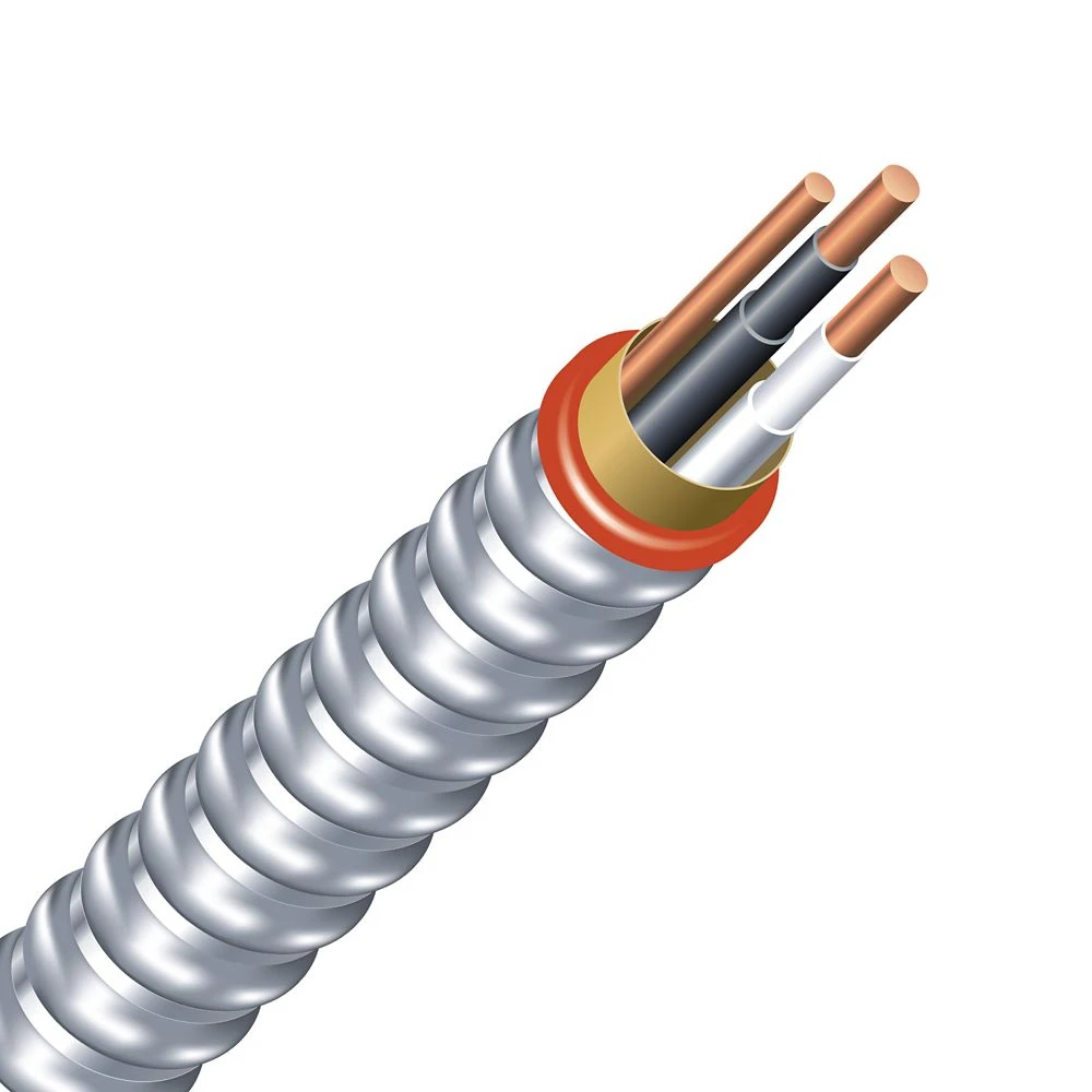 Armoured Electrical Cable - Copper Wire Gauge 14/2, Ac90, 20 Meters