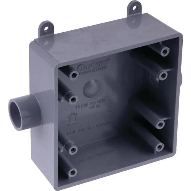 2-gang Gray Pvc Weatherproof Electrical Box For Interior And Exterior Use