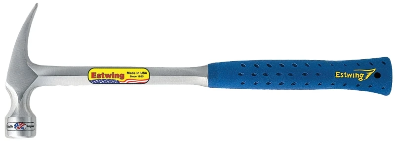 22 Oz. Solid Steel Framing Hammer With Curved Claw And Shock Reduction Grip
