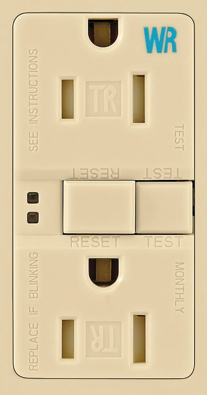 Twrsgf15v Weather-resistant Gfci Duplex Receptacle, 15 Amp, 125 Volt, Ivory