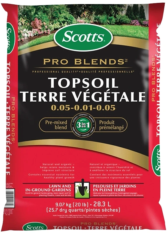 Scotts Pro Blends Premium Top Soil 1 Cubic Foot For Gardening And Landscaping