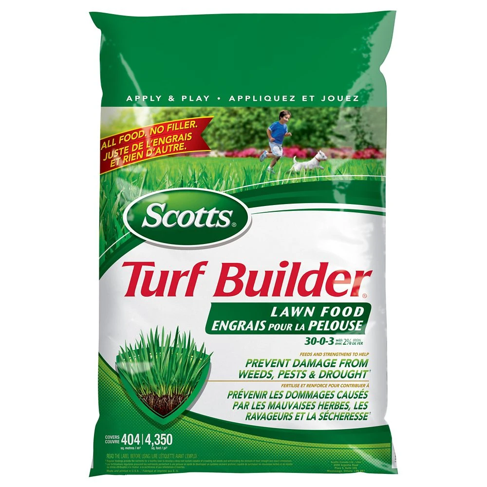 Scotts Turf Builder Lawn Food 30-0-3 Granular Fertilizer, 6 Kg, Model 01291e