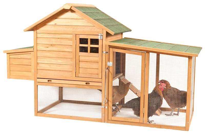 2-4 Hens Wood Peak Roof Chicken Coop - Model 43102