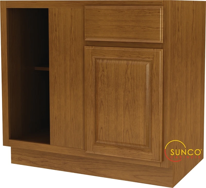 45 Inch Kitchen Cabinet Blind Corner Base With 1 Drawer And 1 Shelf