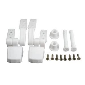 M-line Toilet Seat Hinges - White Plastic Pair With Lock Nuts And Screws