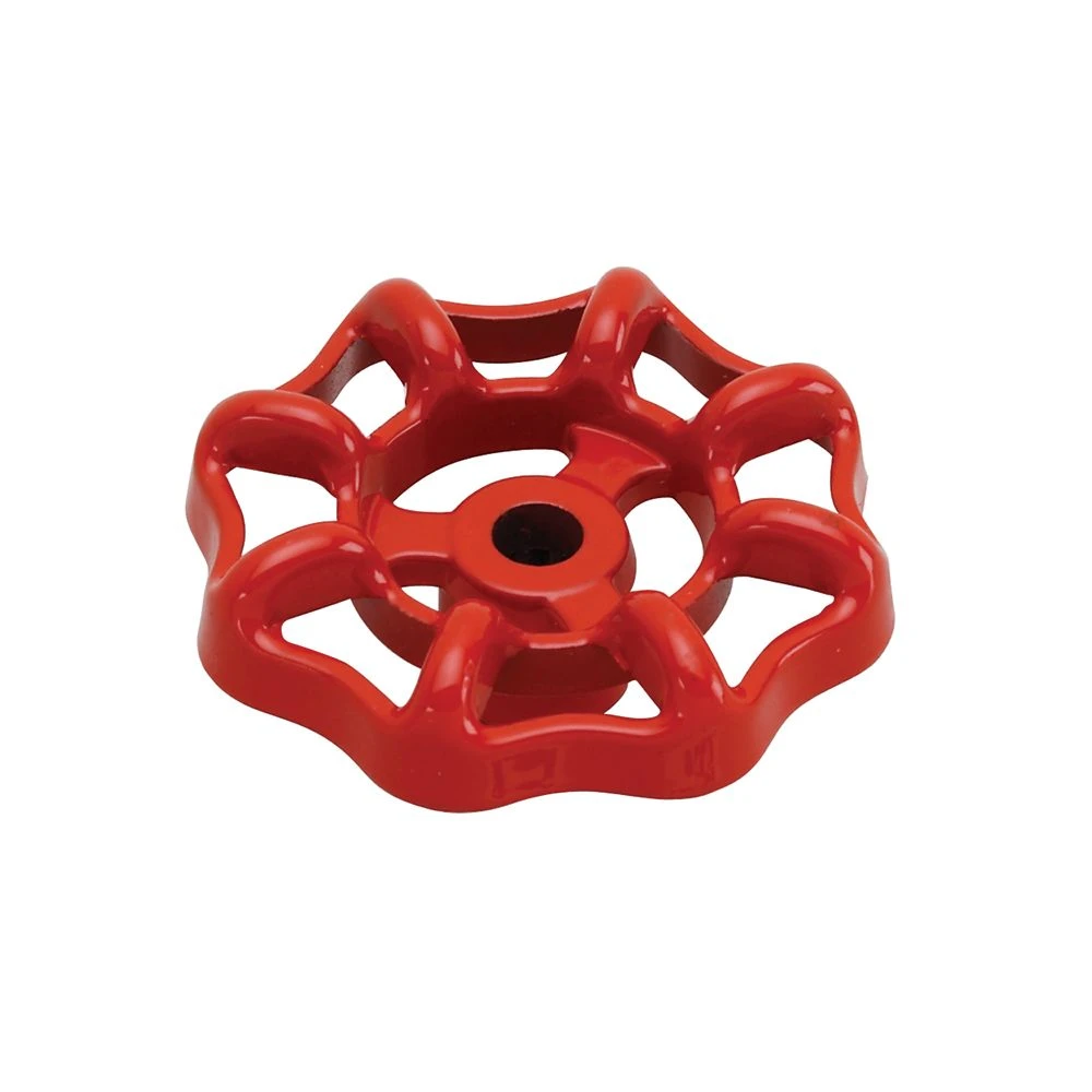 Universal Round Wheel Faucet Handle - 12 Point Stem, Metal, Red