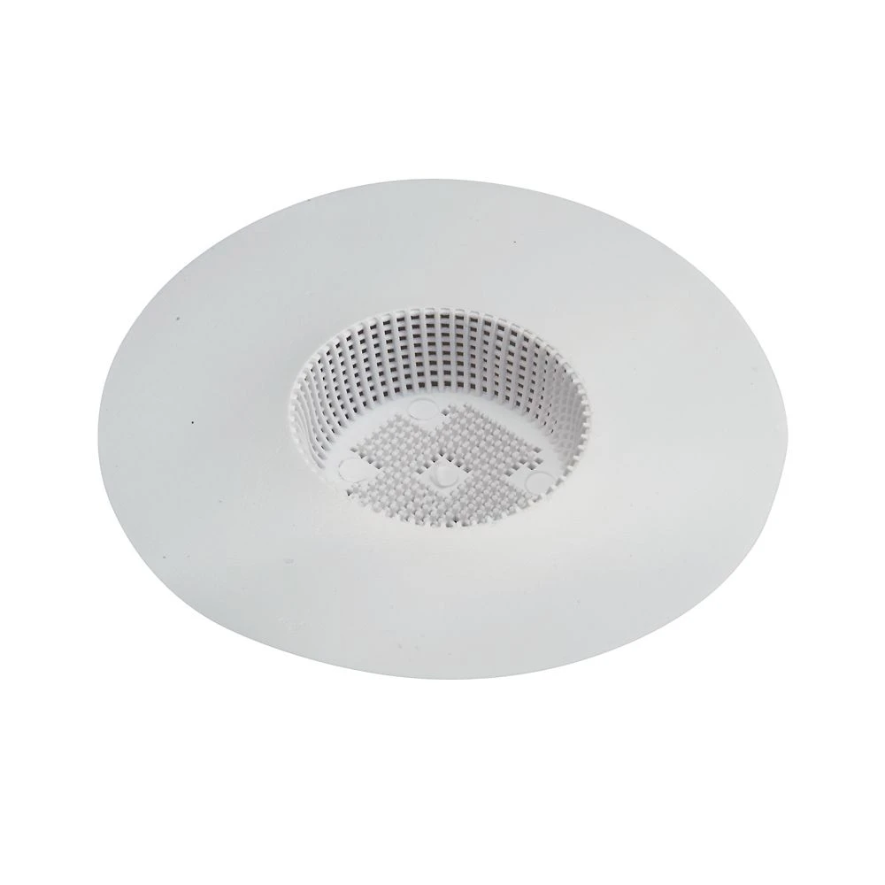 M-line 6 Inch White Vinyl Drain Guard For Hair Snaring
