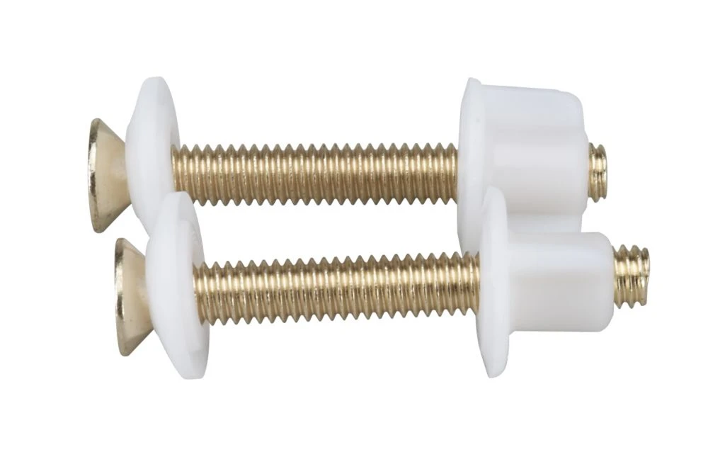M-line Toilet Seat Hinge Bolt Set With Brass Bolts, Nuts, And Washers