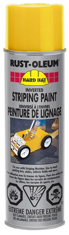 Professional Inverted Striping Paint Spray, Yellow, 510 Grams