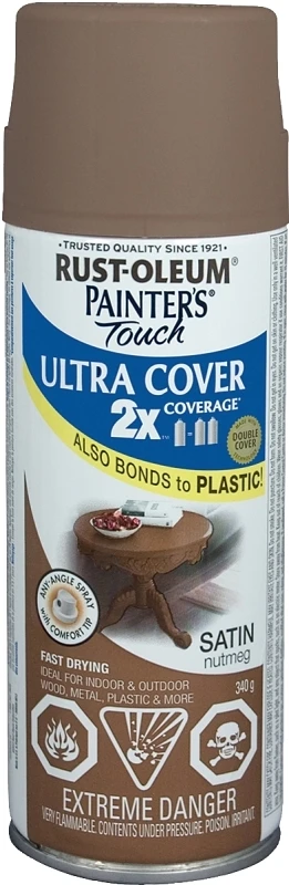 2x Satin Paint Spray In Nutmeg - 12 Ounce Can