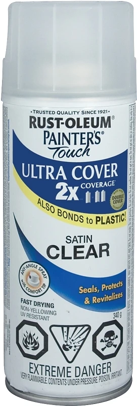 2x Satin Clear Paint Spray - 12 Ounce Can