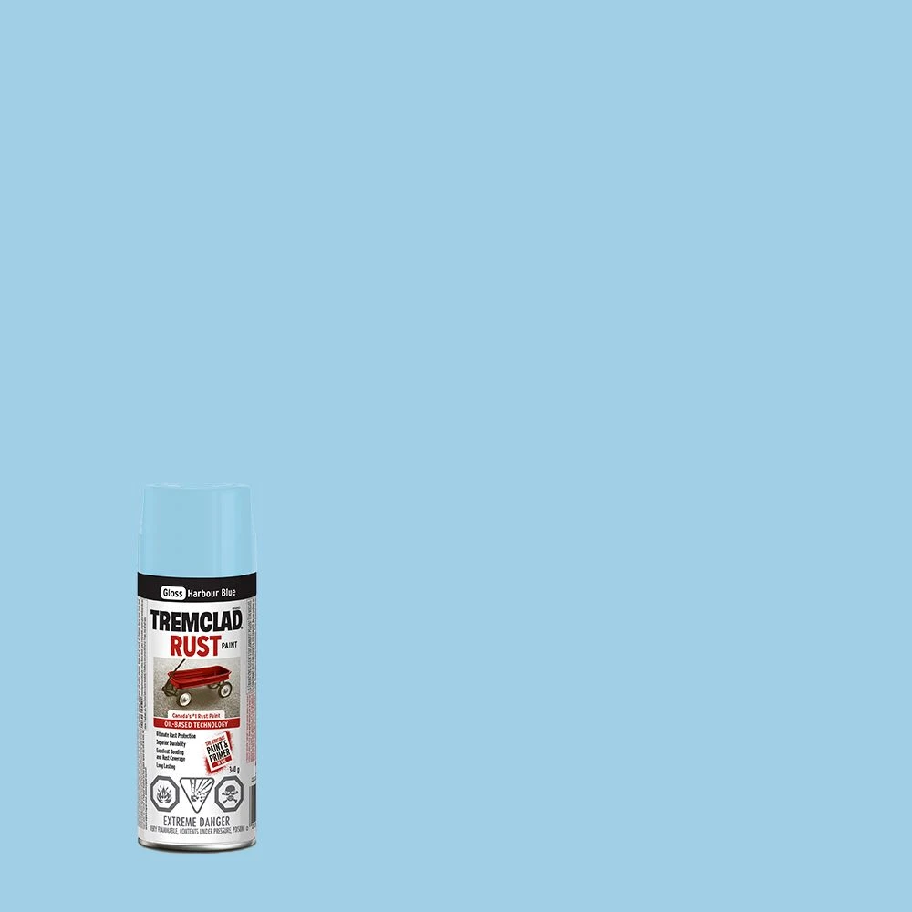 Tremclad Oil-based Rust Paint Spray In Harbour Blue, 12 Oz.