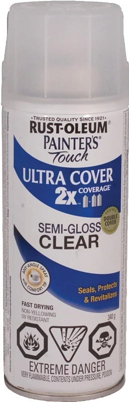 2x Semi-gloss Clear Spray Paint 340 Grams - Versatile Any-angle Application