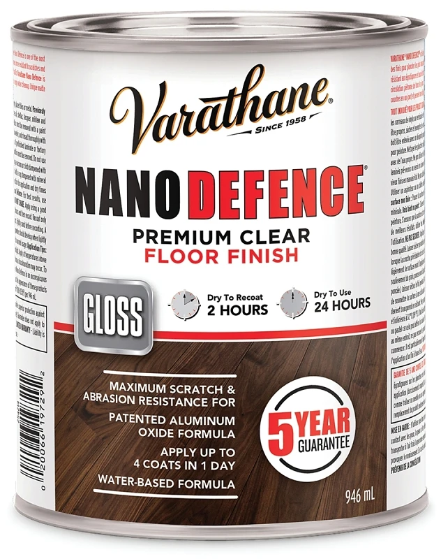 Nano Defense Floor Finish Gloss 946 Milliliters - Durable Varnish