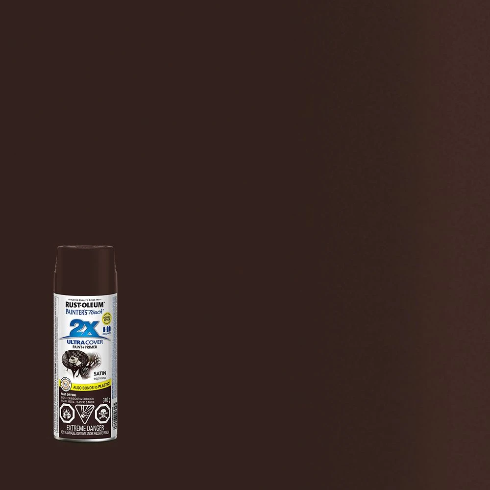 253716 2x Satin Espresso Aerosol Spray Paint For Interior And Exterior Use