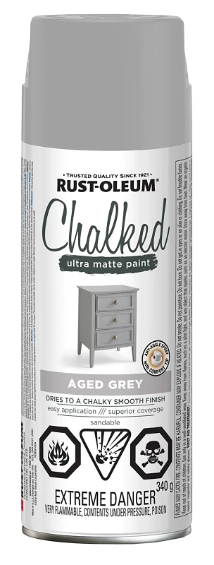 Chalked Paint Aged Grey 340g - Ultra-matte Finish For Vintage Decor