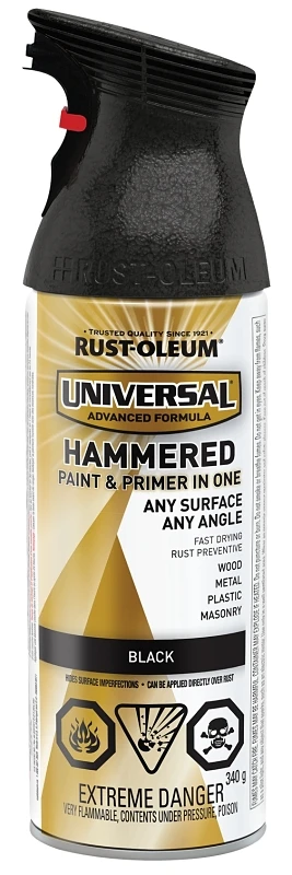 Universal Black Hammered Spray Paint 340g - All Surface Paint And Primer