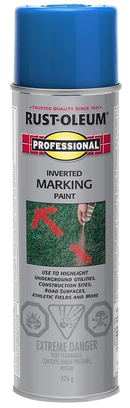 Inverted Marking Paint Spray - Caution Blue, 426g