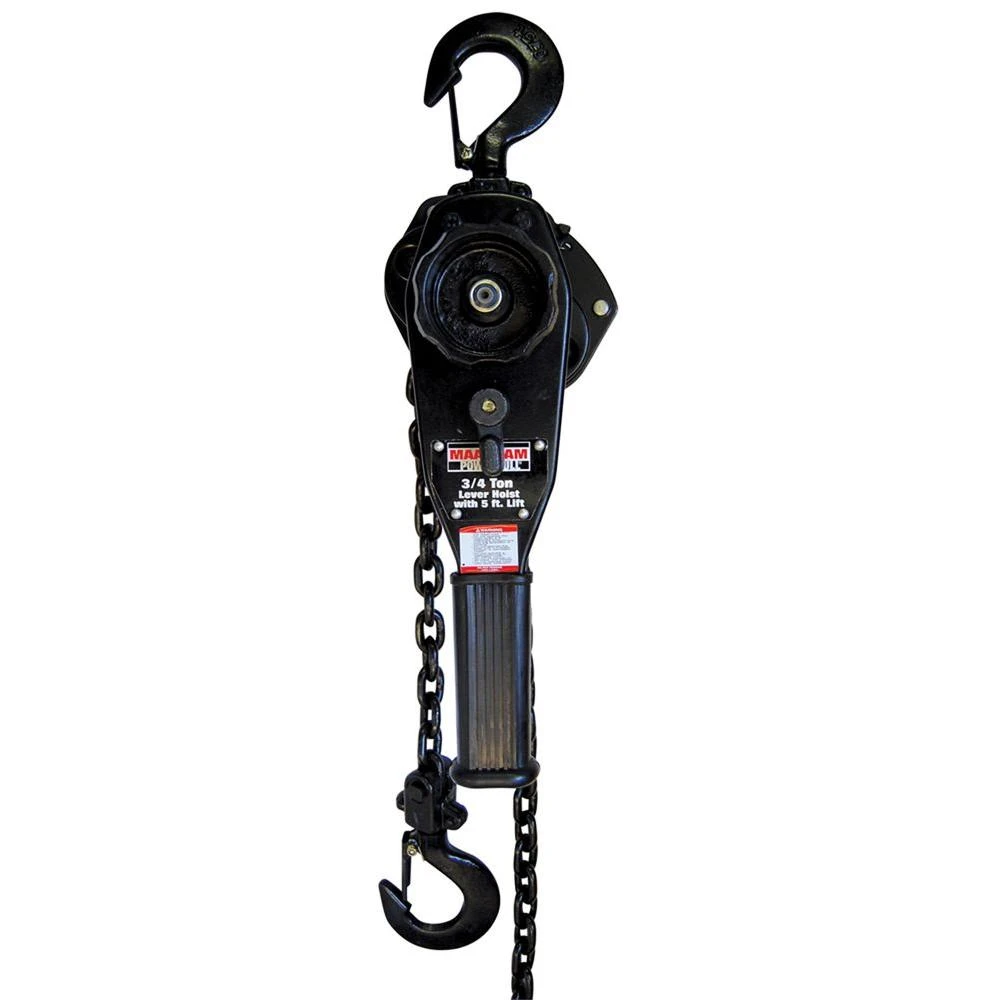 3/4 Ton Lever Hoist With 5 Ft. Lift And 1-1/4 In Hook Opening