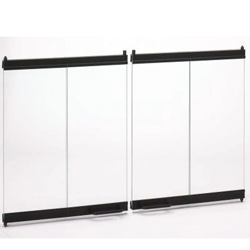 Bi-fold Glass Door 36 Inch Aluminum Frame For Wood Burning Fireplaces