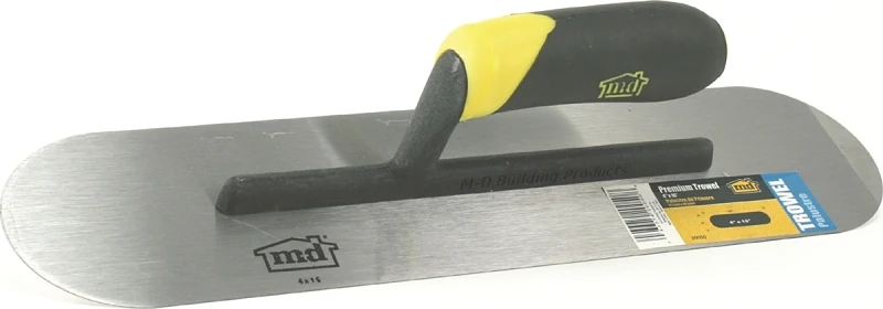 20050 Pool Finishing Trowel, 4 In Hardened Steel Blade, Comfort Grip Handle