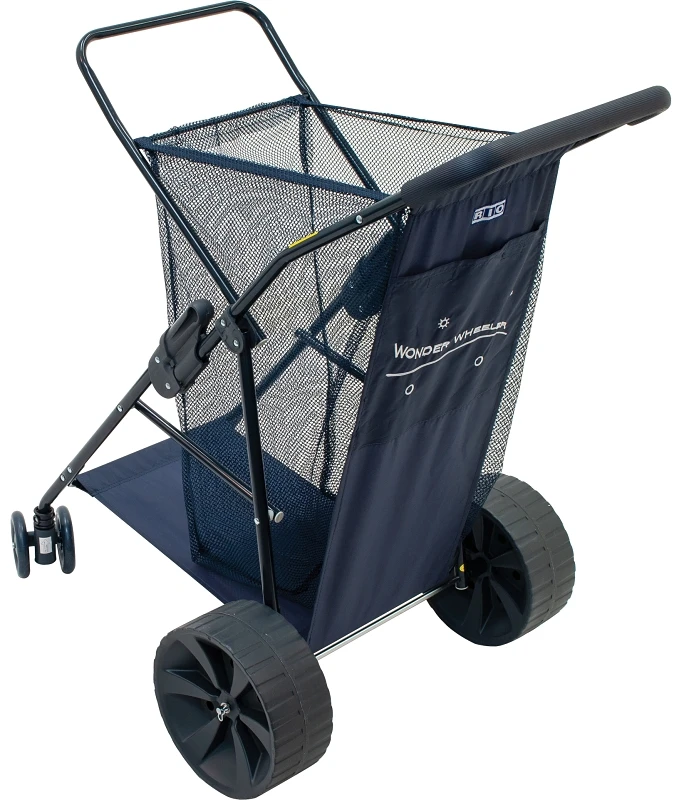 Deluxe Wide Wheel Beach Cart With Oversized Storage And Sturdy Steel Frame