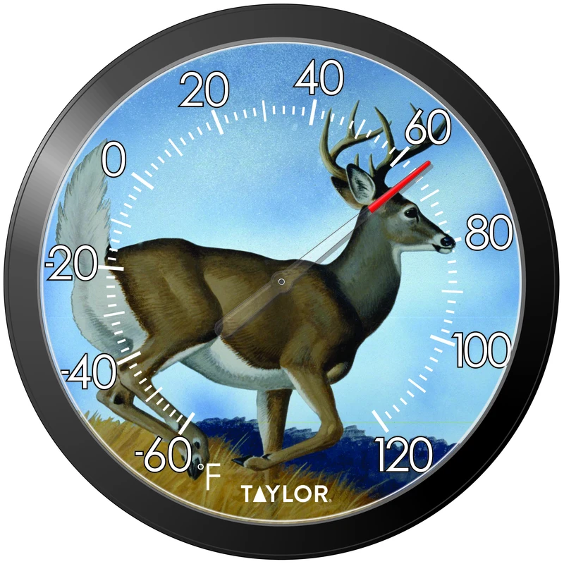 Taylor White Tail Deer Dial Thermometer 13 Inch Plastic Model 6769