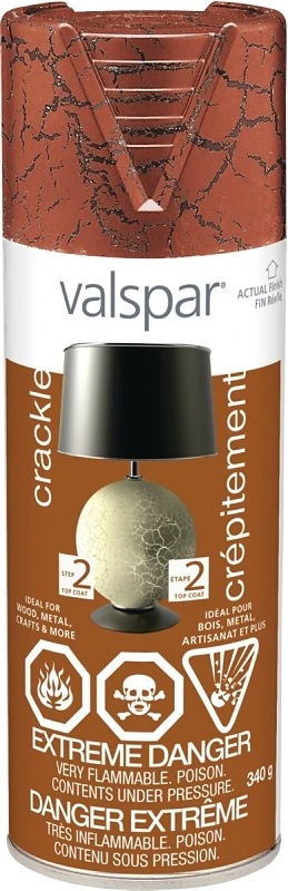 Cinnabar Red Crackle Spray Paint, 12 Oz Can, Versatile For Multiple Surfaces