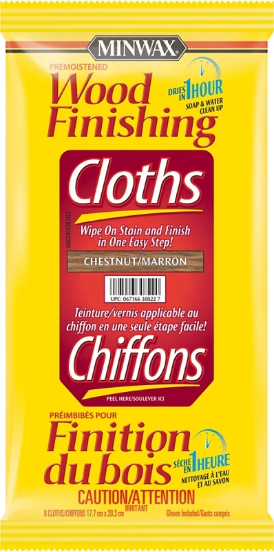 Wood Finishing Cloths - Chestnut Color, 50 Square Feet Coverage