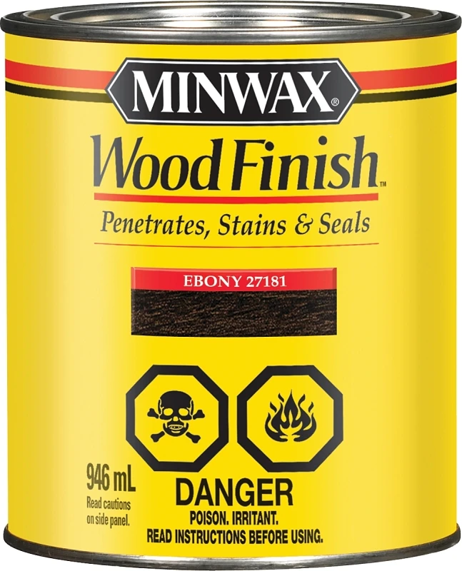 Wood Finish Ebony Stain - 946 Milliliters, Oil-based, Interior Use