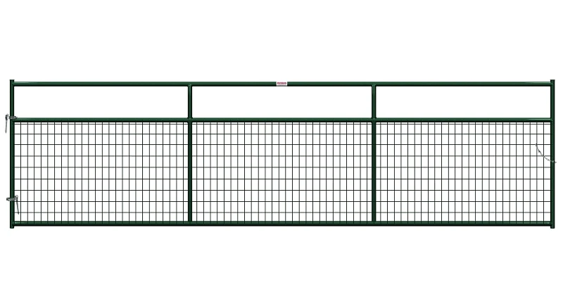 16' Wire-filled Gate, Green, 50 In H, 192 In W, 6 Ga Mesh