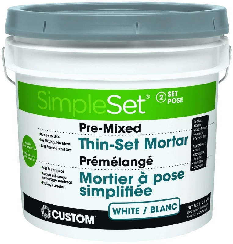 Pre-mixed Thin-set Mortar - White 15.9l For Tile & Stone Applications