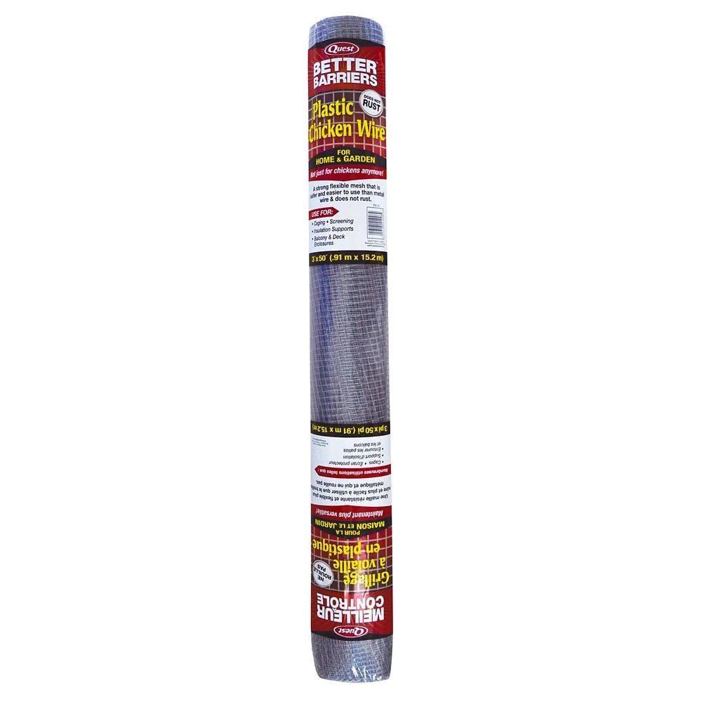 Plastic Chicken Wire Mesh 3 Ft X 50 Ft With 1/2 X 1/2 In Mesh