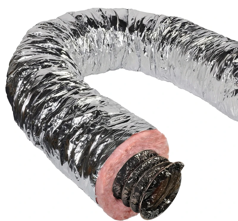 10 In. X 25 Ft. Insulated Flexible Duct R6 With Silver Jacket