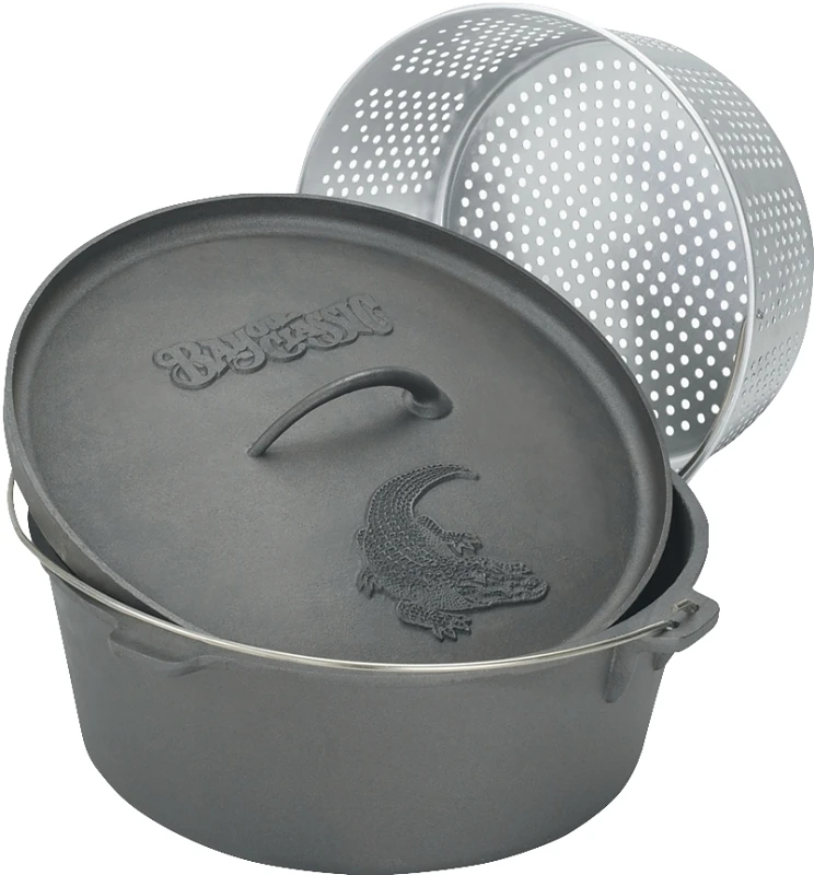 20-quart Cast Iron Dutch Oven With Lid And Basket Included