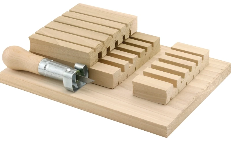 Screen Frame Notching Jig With Wood Base And Notching Tool - Model P 7916