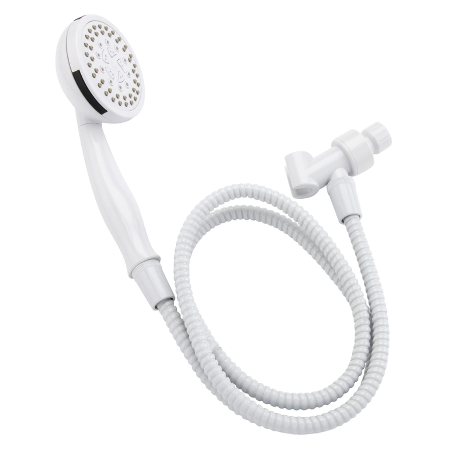 Stylewise White Plastic Handheld Showerhead With 5 Settings And 1.8 Gpm Flow Rate
