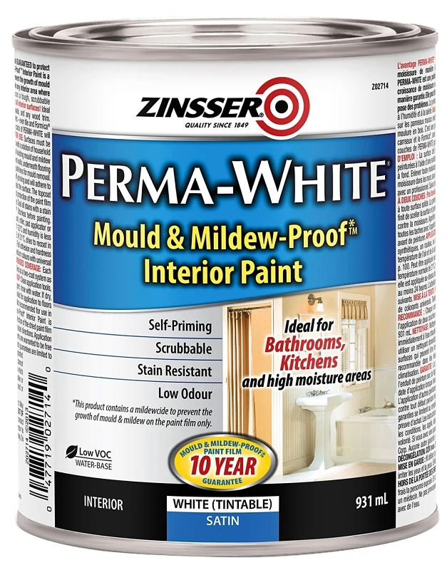 Perma-white Satin Mold And Mildew-proof Interior Paint 946 Milliliters