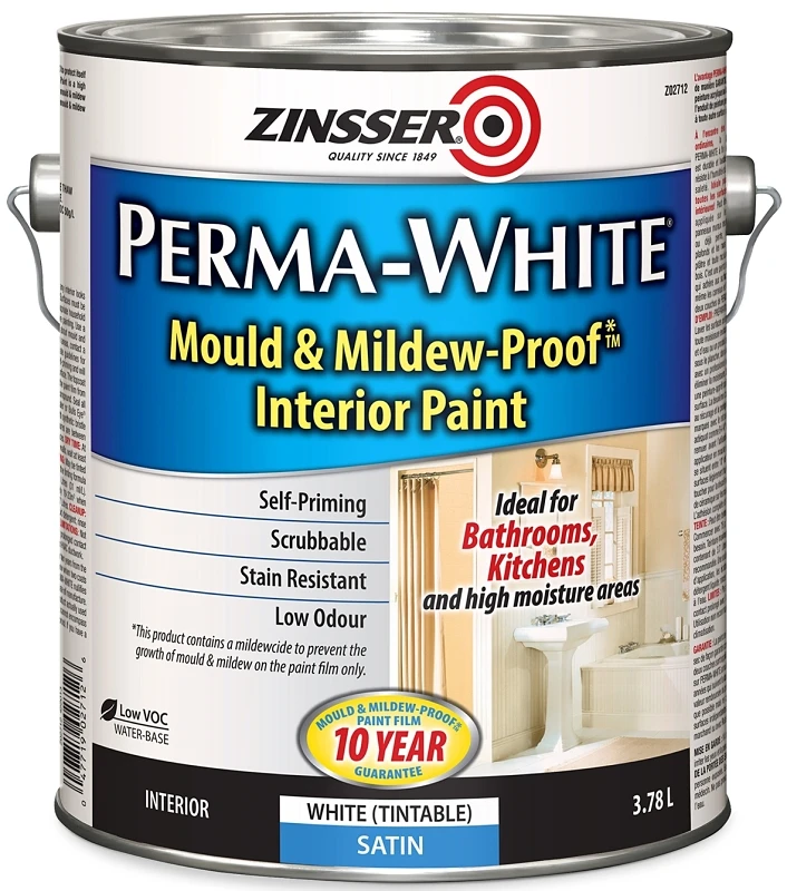 Perma-white Satin Mold And Mildew-proof Interior Paint 3.8 Liters