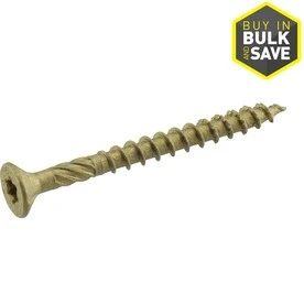 Power Pro Exterior Wood Screws, #10 X 2.5-inch, 1/8-keg, Bronze Ceramic
