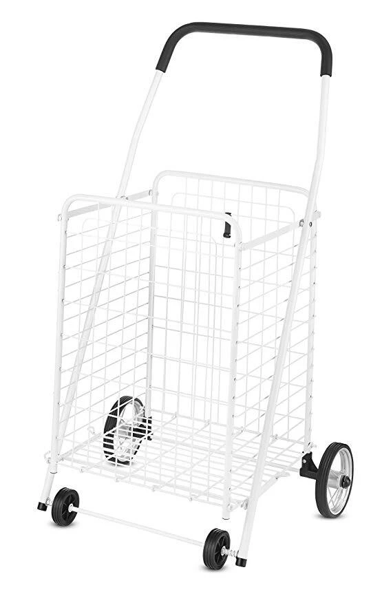 Large Utility Cart with White Steel Frame for Heavy Duty Use