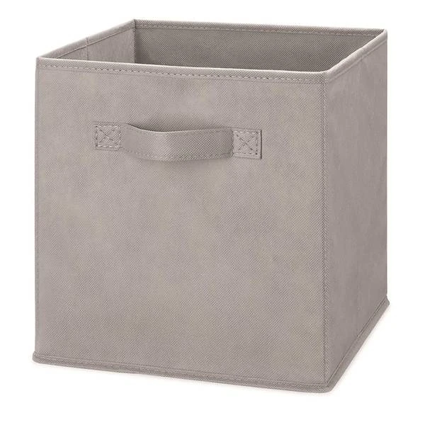 Collapsible Fabric Storage Cube in Light Gray, 10.5 by 10.5 by 11 Inches