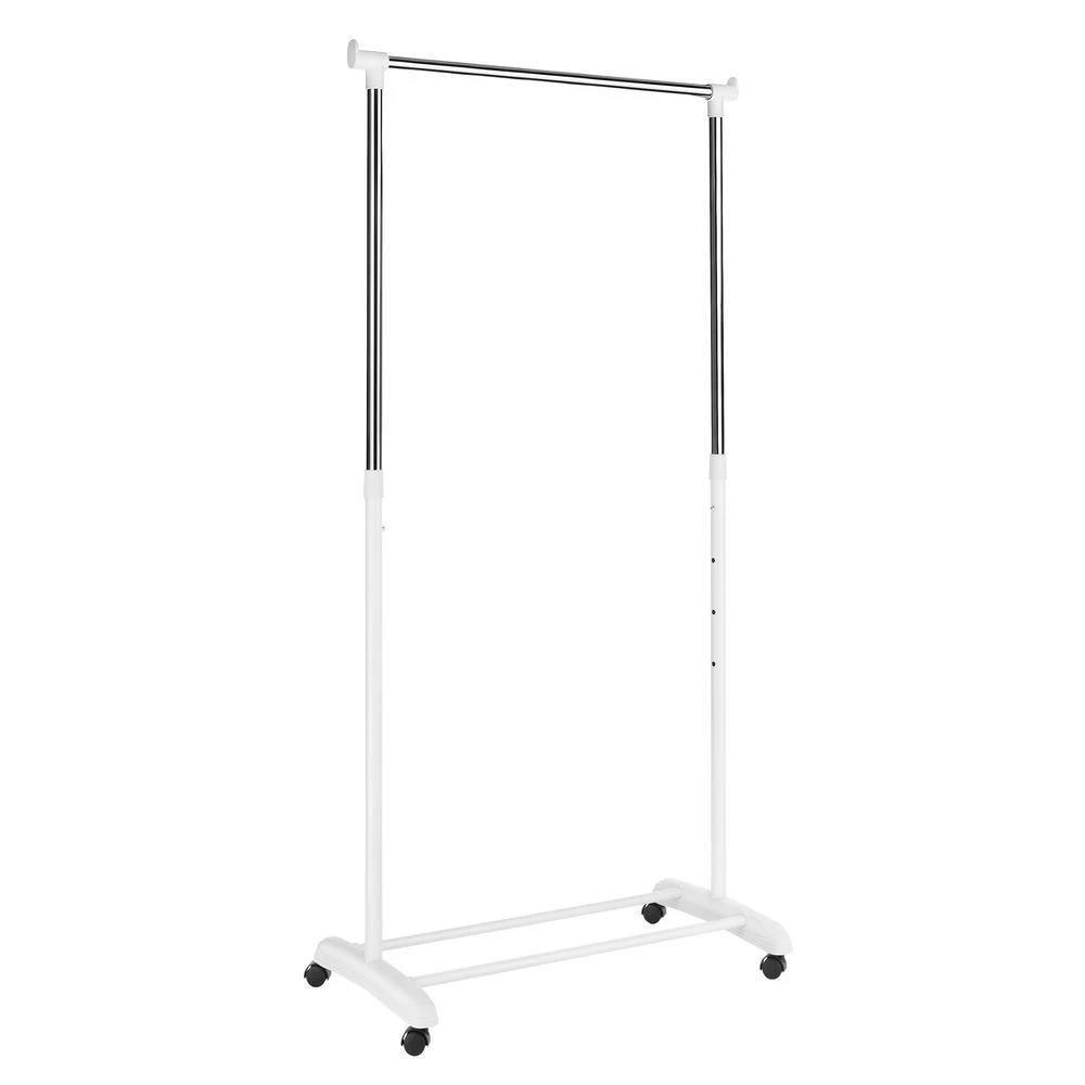 Adjustable Garment Rack in Chrome Finish, 17.75 Inches Wide by 33 Inches Deep by 66 Inches High