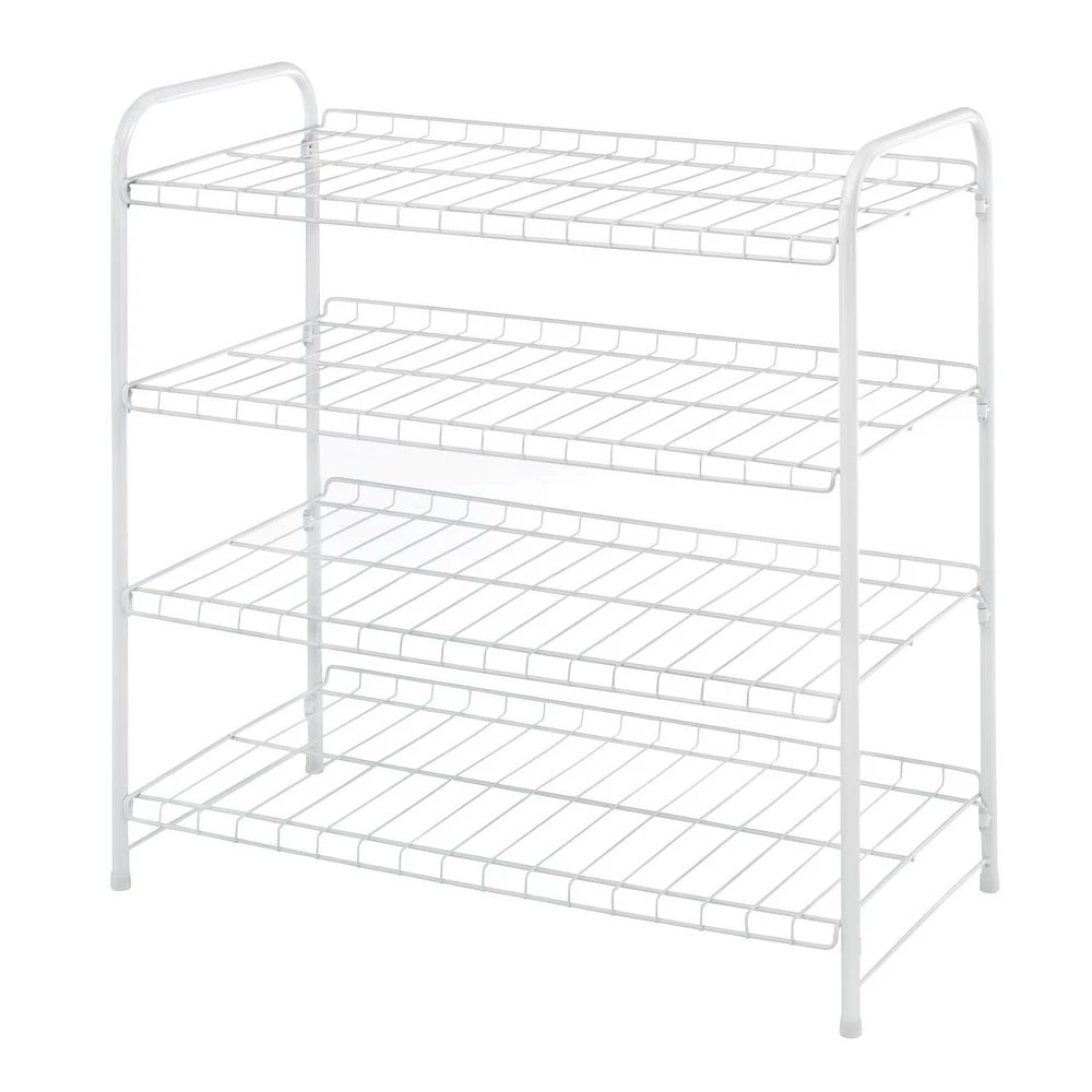 4-Tier White Closet Shelf Unit, 11.63 Inches Deep by 22.75 Inches Wide by 23.75 Inches High