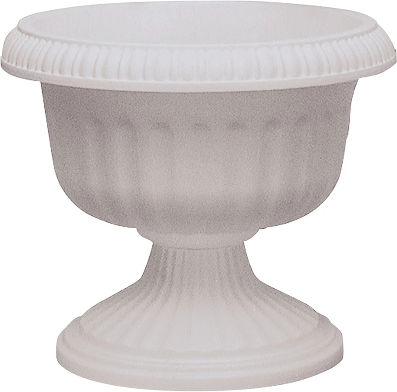Grecian Urn Planter, 18-inch, White, Lightweight Resin