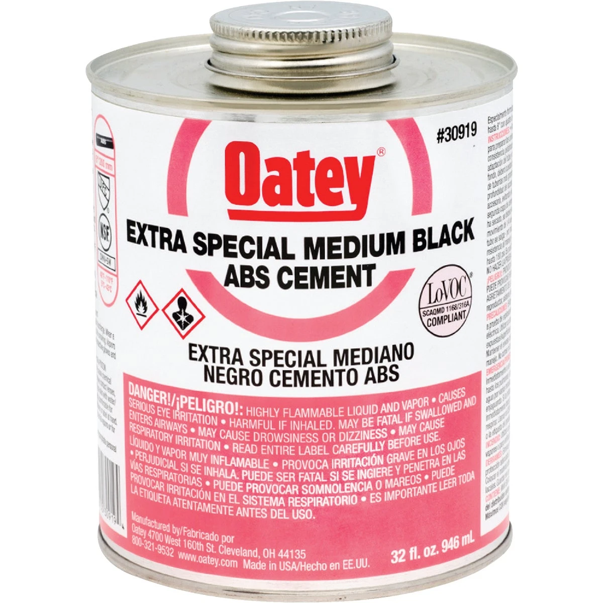32 Oz. Medium Bodied Black Extra Special Abs Cement For Non-pressure Applications