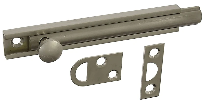 Satin Nickel Flush Surface Bolt, 4 Inch, Model N336-214