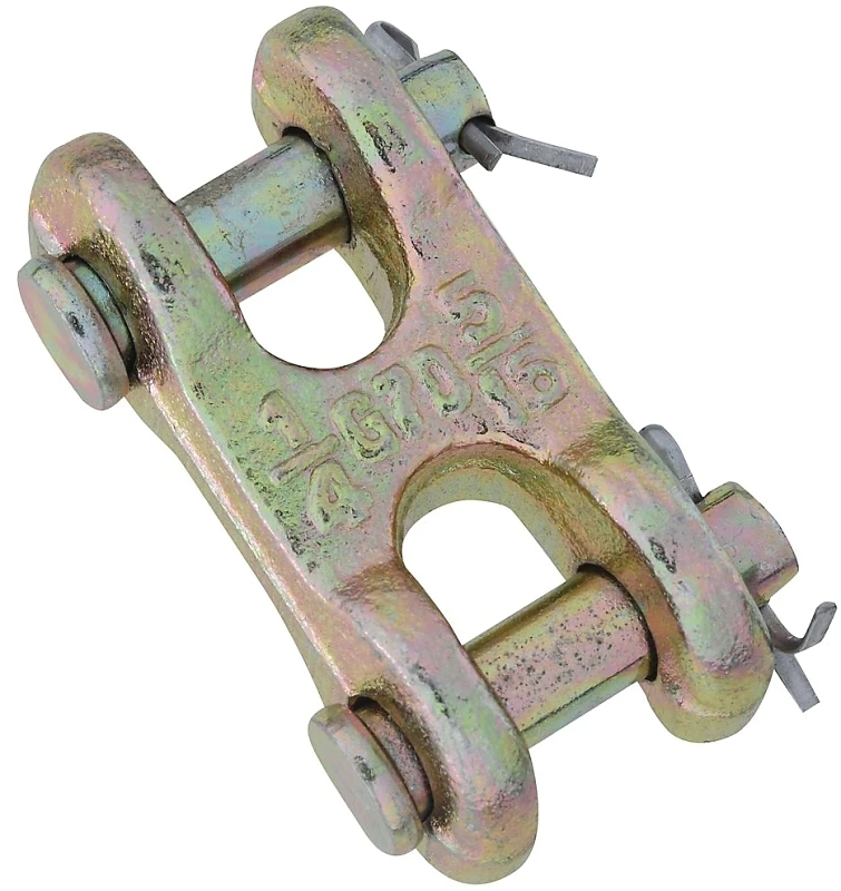Double Clevis Link, Yellow Chromate, 3/8 Inch, Forged Steel, Grade 70